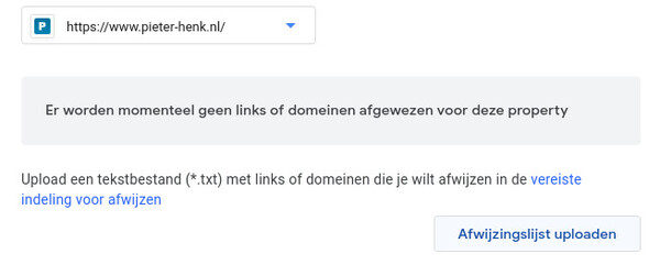 Backlinks disavowen: bestand uploaden | Pieter-Henk.nl